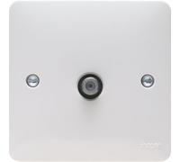 Hager WMSAT Sollysta White Moulded Single F Type Satellite Outlet Screened