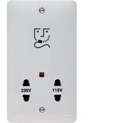 Hager WMSO100 Sollysta White Moulded 115/230 Volt Shaver Outlet