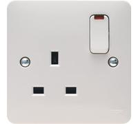 Hager WMSS81N Sollysta White Moulded 13A 1G DP Switched Socket + LED Indicator
