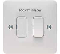 Hager WMSSU83/SKTBELOW Sollysta White Moulded 13A Fused Connection Unit Switched Printed Socket Below