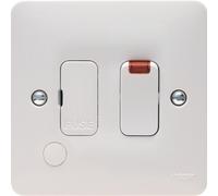 Hager WMSSU83FON Sollysta White Moulded 13A Fused Connection Unit Switched + LED + Flex Outlet