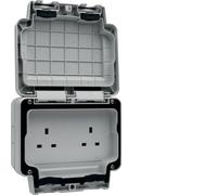 Hager WXPS82 Sollysta Weatherproof IP66 13A 2G Unswitched Socket