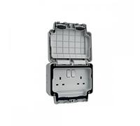 Hager WXPSS82 Weatherproof Switch Socket IP66 13 Amp - 2 Gang