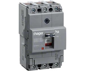 Hager X160 - Automatic Switch X160 3P3D 40 KA 160 A TM Adjustable Fixed/or
