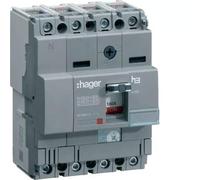 Hager X160 - Automatic Switch X160 4p4d 25 KA 63 A TM Adjustable Fixed/or