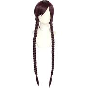 HAGERYLB 30inch Danganronpa Touko Fukawa Toko Dark Purple Long Braids Wig Cosplay Costume Dangan Ronpa Heat Resistant Hair Wigs