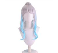 HAGERYLB 70cm Anime One Piece Yamato Cosplay Wig Long Silver Blue Green Mixed Ponytail Halloween Costume Party Wigs