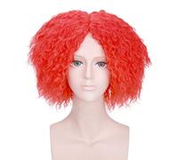 HAGERYLB Red 30cm Alice in Wonderland Mad Hatter/Tarrant Hightopp Hair Short Curly Cosplay Wig Halloween Costume Party Wigs