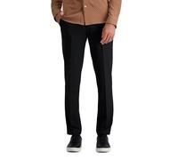 Haggar Men's 4 Way Stretch Slim Fit Flat Front Dress Pant Casual, Black, 32W x 32L