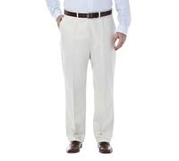 Haggar Men's Big & Tall Work to Weekend Hidden Expandable-Waist Plain-Front Pant - Beige - 44W x 32L