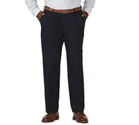 Haggar Men's Big & Tall Work to Weekend Hidden Expandable-Waist Plain-Front Pant - Blue - 58W x 34L