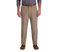 Haggar Men's Classic Fit Stretch Corduroy Pant Trouser, Medium Khaki, 42 W/32 L