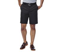 Haggar Men's Cool 18 Gabardine Hidden Expandable-Waist Plain-Front Short - Black - 38