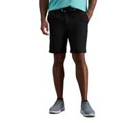 Haggar Men's Cool 18 Pleat Front Expandable Waist Short Casual, Black, 32
