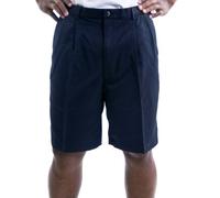 Haggar Men's Cool 18 Pleat Front Expandable Waist Short Casual, Navy, 44