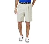 Haggar Men's Cool 18 Pleat Front Expandable Waist Short Casual, String, 40