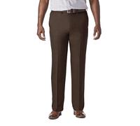 Haggar Men's Cool 18 Pro Classic Fit Flat Front Casual Stretch Performance Golf Pant, Brown Heather, 38W x 32L
