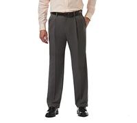 Haggar Men's Cool 18 Pro Classic Fit Pleat Front Hidden Expandable Waist Pant-Regular and Big & Tall Sizes Casual, Charcoal Heather, 36W x 32L
