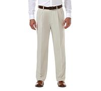 Haggar Men's Cool 18 Pro Classic Fit Pleat Front Hidden Expandable Waist Pant-Regular and Big & Tall Sizes Casual, String, 36W x 32L