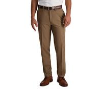 Haggar Men's Cool 18 Pro Slim Fit Flat Front Casual Pant, Toasted Coconut, 34W / 34L