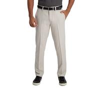 Haggar Men's Cool 18 PRO Slim Fit Flat Front Premium Flex Waistband Pant Casual, String, 34W x 34L