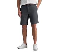 Haggar Men's Cool 18 Pro Straight Fit Flat Front 4-Way Stretch Expandable Waist Short (Regular and Big & Tall Sizes), Grey, 44