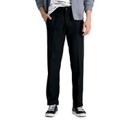 Haggar Men's Cool 18 Pro Straight Fit Flat Front Casual Pant, Black, 34W / 34L