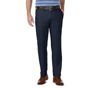 Haggar Men's Cool 18 Pro Straight Fit Flat Front Casual Pant, Navy, 36W x 29L