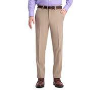 Haggar Men's Cool 18 Pro Straight Fit Flat Front Casual Pant, Tan, 36W x 32L