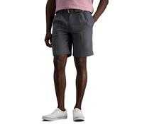 Haggar Men's Cool 18 Pro Straight Fit Pleat Front 4-Way Stretch Expandable Waist Short with Big & Tall Sizes, Gray, 36