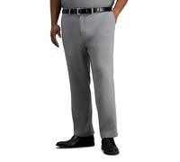Haggar Men's Cool Right Performance Flex Straight Fit Flat Front Pant-reg. and Big & Tall Casual, Lead, 46W x 30L