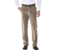 Haggar Men's Corduroy Expandable Waist Classic & Straight Fit Flat Front Pant Casual, Khaki, 32W x 30L