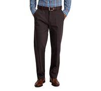 Haggar Men's Iron Free Khaki Classic Expandable Waistband Casual Pant, Espresso, 38W x 32L