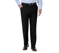 Haggar Men's Premium Comfort Classic Fit Flat Front Dress Pants-Regular and Big & Tall Sizes, Black, 32W x 32L