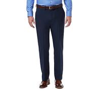 Haggar Men's Premium Comfort Classic Fit Flat Front Dress Pants-Regular and Big & Tall Sizes, Blue, 34W x 32L