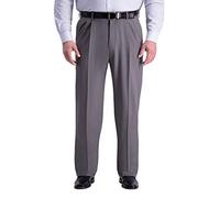 Haggar Men's Premium Comfort Classic Fit Pleat Front Pant Reg. and Big & Tall Sizes Dress, Medium Grey Bt, 52W x 34L
