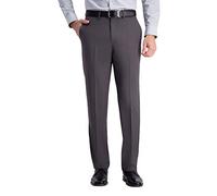 Haggar Men's Premium Comfort Dress Pant-Straight Fit Flat Front (Regular and Big & Tall Sizes), Dark Grey, 34W x 32L