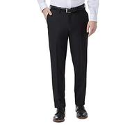 Haggar Men's Premium Comfort Dress Slim Fit Flat Front Pant, Black, 34W x 32L