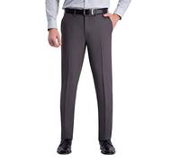 Haggar Men's Premium Comfort Dress Slim Fit Flat Front Pant, Dark Grey, 33W x 30L