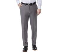 Haggar Men's Premium Comfort Dress Slim Fit Flat Front Pant, Grey, 34W x 32L