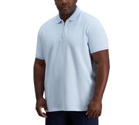 Haggar Men's Premium Comfort Quarter Zip Short Sleeve Polo Shirt, Sky Blue, XL