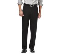 Haggar Men's Premium No Iron Khaki Classic Fit Expandable Waist Flat Front Pant Reg. and Big & Tall Sizes, Black, 42W x 29L