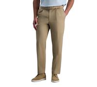 Haggar Men's, Non-Iron, Expandable Trousers. اоر Classic اLLE LEN LER LLE LES 11 1 1 Ll l fit Stretchy Waistband Pleated Skirt Front Casual Pants, Khaki, 32 W/30 L