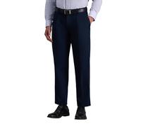 Haggar Men's Premium No Iron Khaki Classic Fit Pleat Front Regular and Big & Tall Sizes, Dark Navy, 36W x 34L