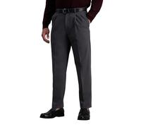 Haggar Men's Premium No Iron Khaki Classic Pleat Front Standard and Big & Tall Sizes, Dark Grey, 36W x 30L