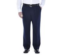 Haggar Men's Premium No Iron Khaki Classic Pleat Front Standard and Big & Tall Sizes, Dark Navy Bt, 44W x 34L