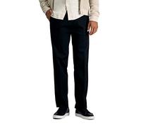 Haggar Men's Premium No Iron Khaki Straight Fit & Slim Fit Flat Front Casual Pant, Black, 34W / 34L