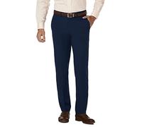Haggar Men's 4 Way Stretch Slim Fit Flat Front Dress Pant Casual, Blue, 36W x 34L