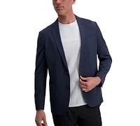 Haggar Men's Smart Wash Performance Tech Blazer Tailored Fit, Heather Navy, XL