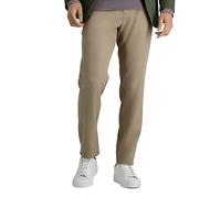 Haggar Men's The Active Series Slim Fit Flat Front Pant Casual, Buff Beige, 36W x 32L